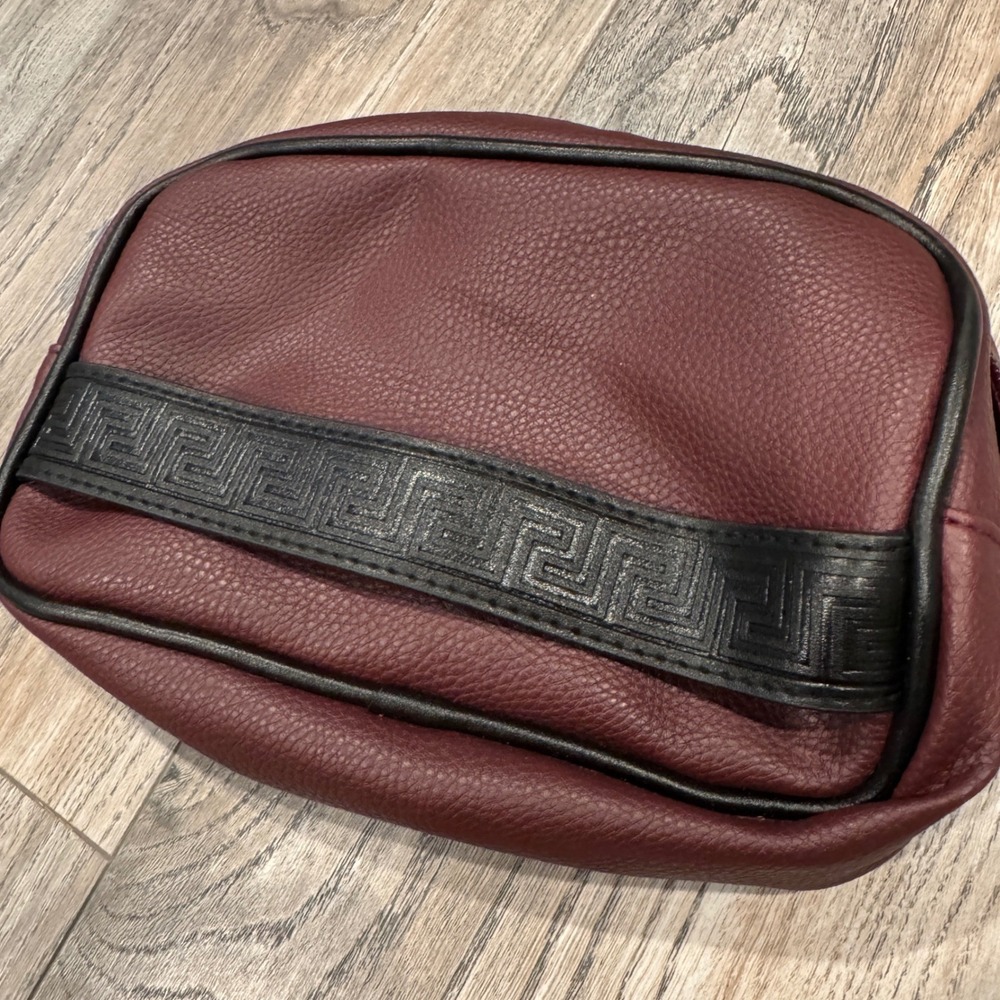 Versace Parfums Burgundy Toiletry Bag ONLY Turkish Airlines Travel Pouch Greek - Picture 3 of 7